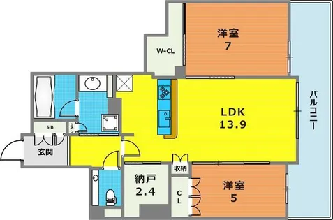 アトラス神戸中山手通【702号室】の間取り