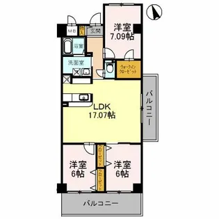 ラ・メゾンMSⅡ【6階】の間取り