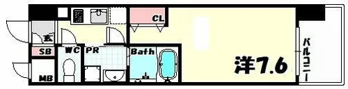 エスリード神戸三宮パークビュー【3階】の間取り