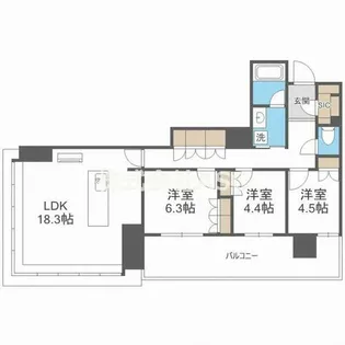 RJR堺筋本町タワー【12階】の間取り