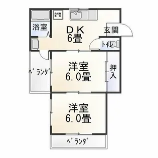 コーポ近藤【202号室】の間取り