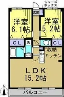フレシール【202号室】の間取り