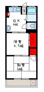 司マンション【2階】の間取り