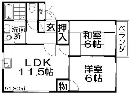 グリーンマンション【3階】の間取り