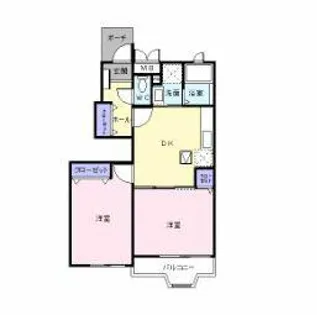 グランデカメリア山の手Ⅴ【101号室】の間取り