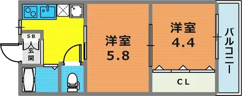 ポルトフィーノ青谷【3階】の間取り