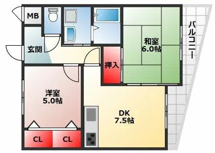 エクシード鳳【305号室】の間取り