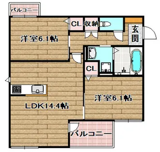 サイアミーズ春日町【1階】の間取り