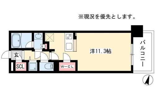 ロイヤルパークスERささしま【7階】の間取り