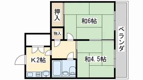 JPアパートメント泉佐野【2階】の間取り
