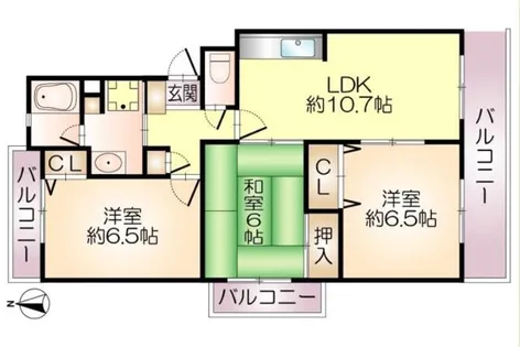 マンショングランドモナーク【205号室】の間取り