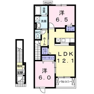 モンターナ アルタB【2階】の間取り