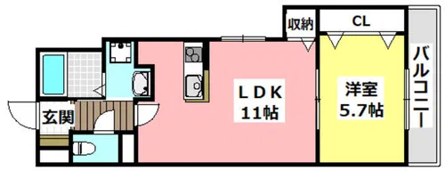 Grand Aube岸部【2階】の間取り