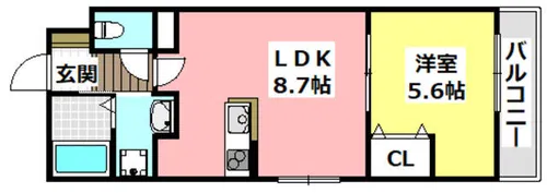 Grand Aube岸部【1階】の間取り