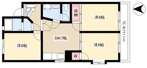 サンビューマンション中京【206号室】の間取り