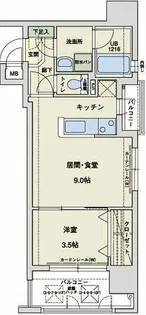 アクタス大手門Ⅱ【4階】の間取り