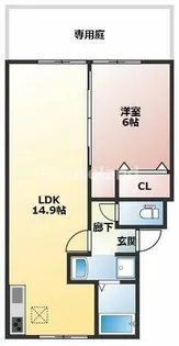 プレジール木ノ本Ⅱ【107号室】の間取り