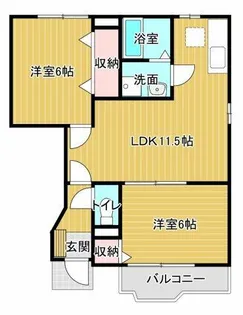 フルールセーヌⅠ【102号室】の間取り