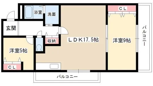 ピースキャピタル上菅【101号室】の間取り