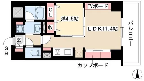 プレミアムコート新栄【6階】の間取り