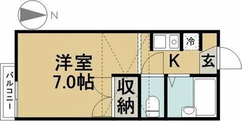 レオパレス福塚【1階】の間取り