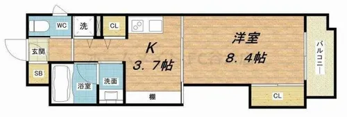 天満アパートメント【5階】の間取り