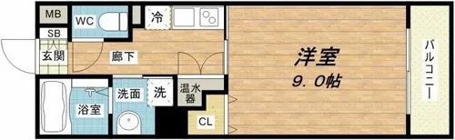 クレアート大手前グランアクシア【4階】の間取り