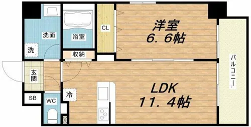Fuku島之内【11階】の間取り