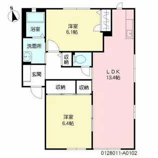 リヴ アヴェニール A棟【1階】の間取り