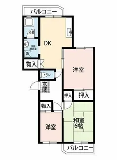 公社賃貸SMALIO 岸和田天神山B【10-204号室】の間取り