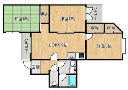 サンヴェール高槻【1階】の間取り