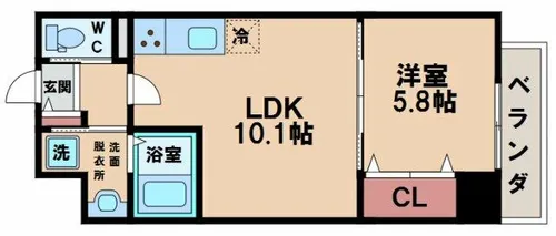 エムズスクエア西田辺【5階】の間取り