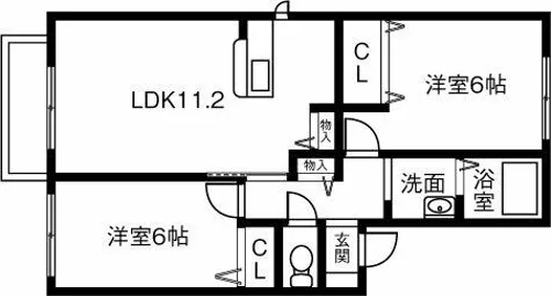 エトワ-ルM【202号室】の間取り
