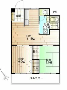 鳴尾小松住宅 B棟【10階】の間取り