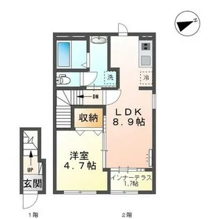 1LDKの間取り画像