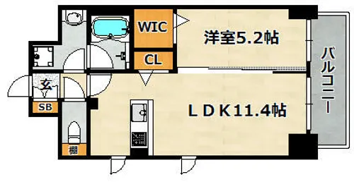 precioso神戸【601号室】の間取り