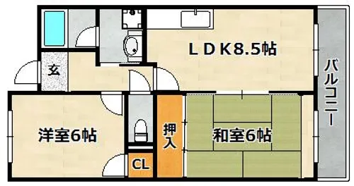 ミモザの館【1階】の間取り