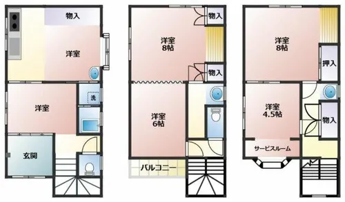 愛知県豊橋市羽根井本町【一戸建】の間取り