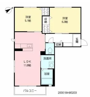シンフォニー ガーデン【203号室】の間取り