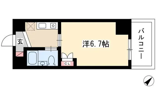 リアライズ伝馬【203号室】の間取り