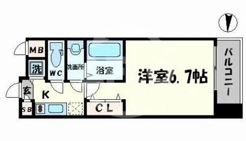 アドバンス上町台Ⅱクレイドル【9階】の間取り