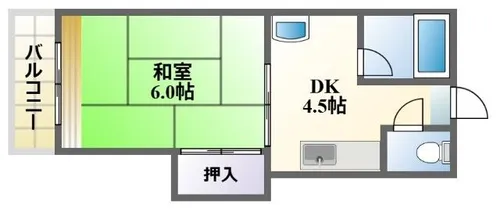ハイツ多田【204号室】の間取り