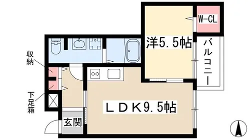 G MIZUHO【302号室】の間取り