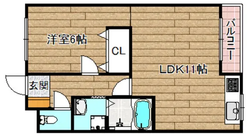 コーポ望月 1棟【5階】の間取り
