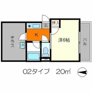 カーサ下鴨【102号室】の間取り