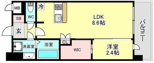 セレニテ阿波座ミラク【503号室】の間取り