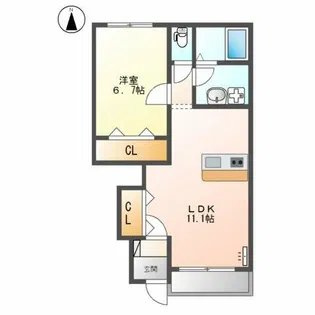 エール新田【1階】の間取り