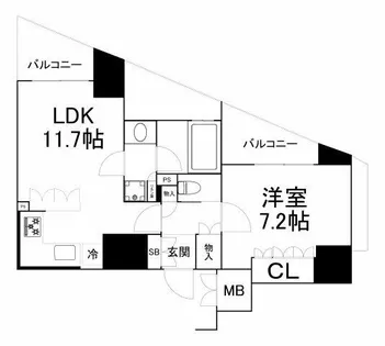 リーガル岡崎橋【12階】の間取り