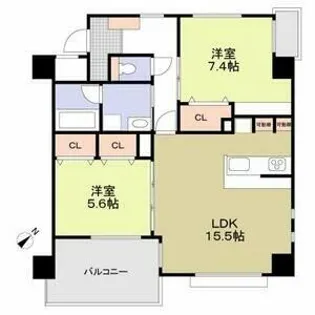 スエルテ鳥居松【106号室】の間取り