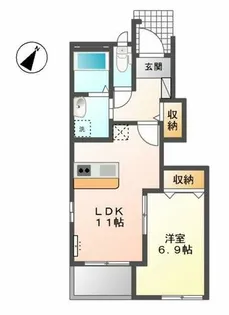 エスポワール森孝【1階】の間取り
